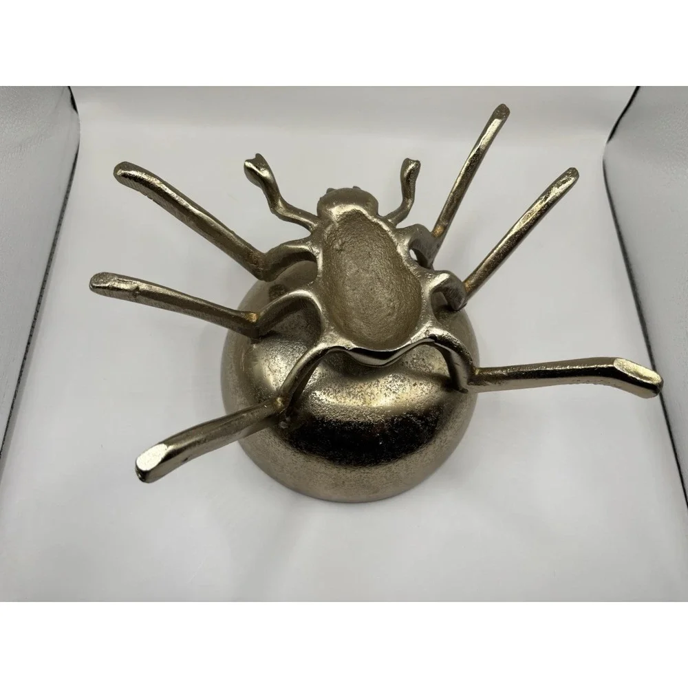 Rachel Zoe Medal Silver & Gold Spider Candy Bowl Halloween Decor Set Of 2